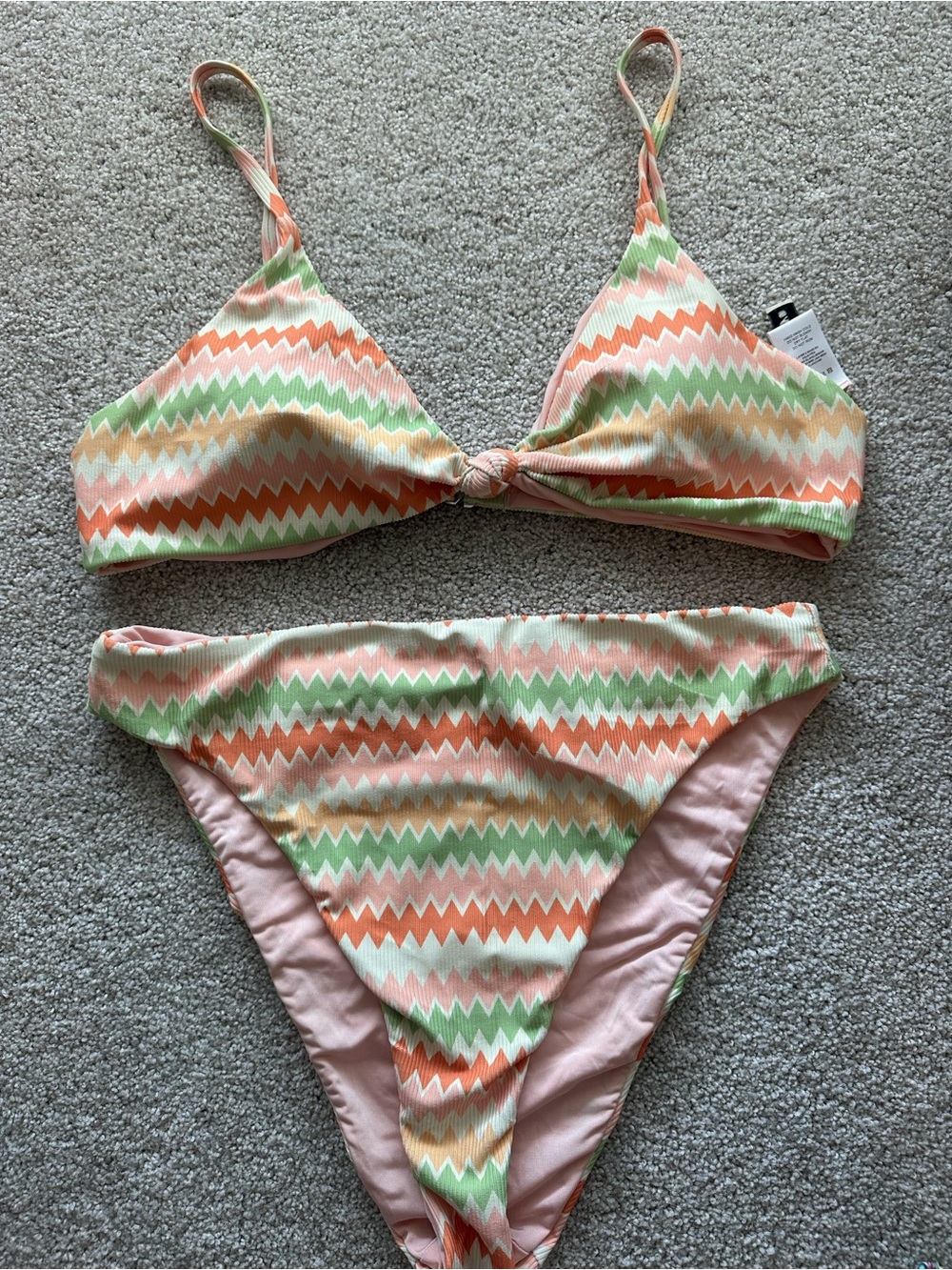 Dippin' Daisy's Pastel Zigzag Bikini - Peach, Mint & Cream